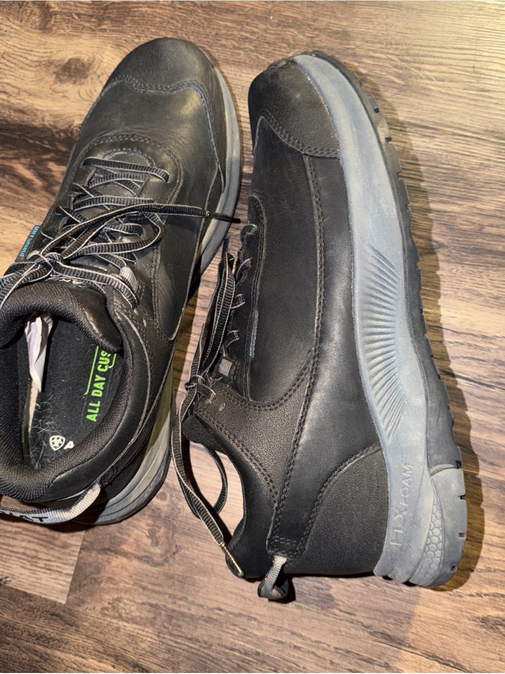 Mens Ariat Outpace Shift Waterproof Composite Toe Black Leather Work Shoe sz 12D